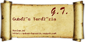 Gubás Terézia névjegykártya
